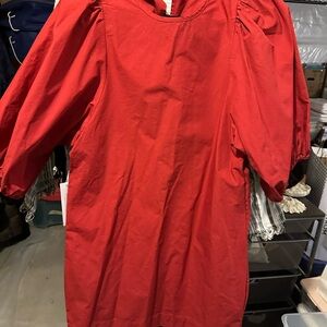 Stateside cranberry red poplin  dress size Medium. NWT